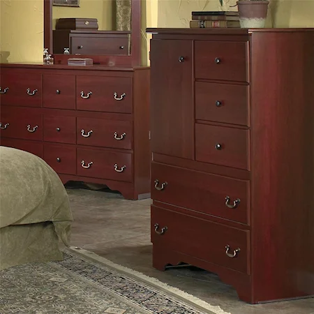 5 Drawer/1 Door Chest with Roller Glides